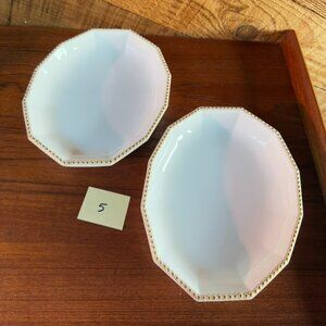 Nymphenburg white and gold Perl porcelain small serving dishes